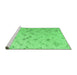 Sideview of Machine Washable Abstract Emerald Green Modern Area Rugs, wshabs4887emgrn