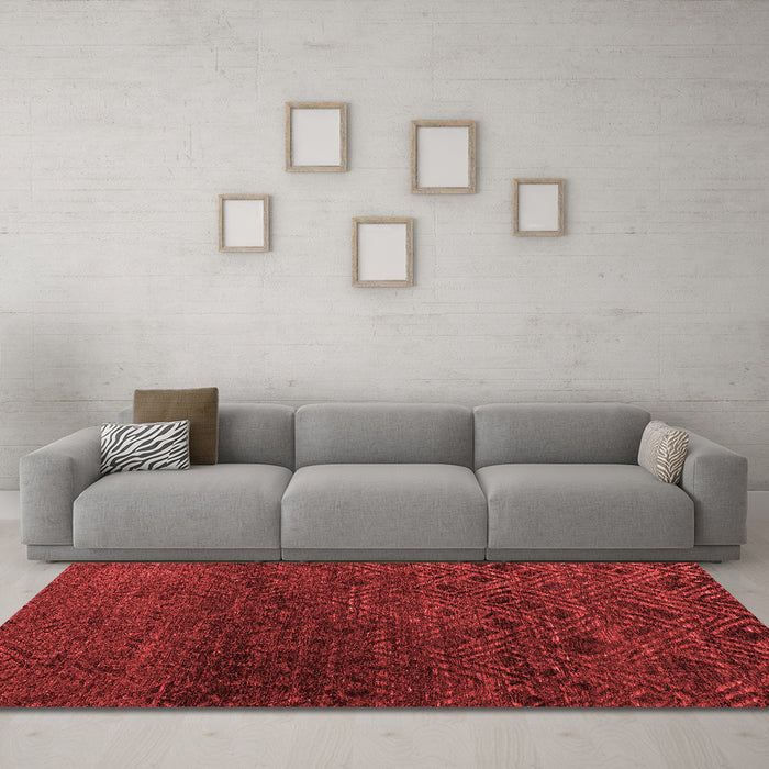 Modern Red Washable Rugs