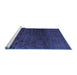Sideview of Machine Washable Abstract Blue Modern Rug, wshabs4888blu