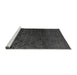 Sideview of Machine Washable Abstract Gray Modern Rug, wshabs4888gry