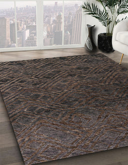 Abstract Puce Purple Modern Rug in Family Room, abs4888