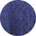 Round Abstract Blue Modern Rug, abs4888blu