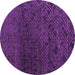 Round Abstract Purple Modern Rug, abs4888pur