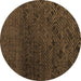 Round Abstract Brown Modern Rug, abs4888brn