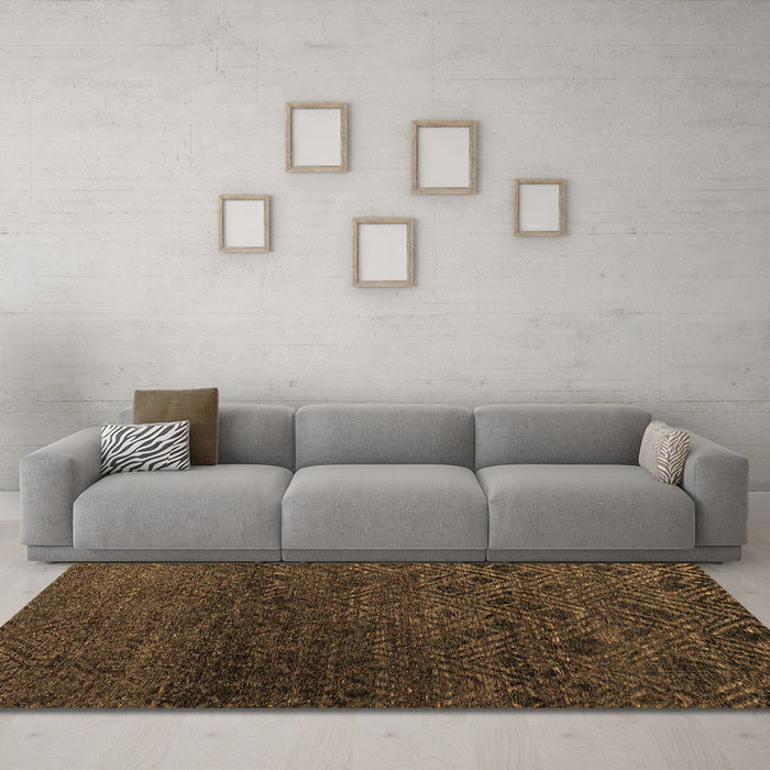 Machine Washable Abstract Brown Modern Rug in a Living Room,, wshabs4888brn