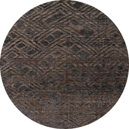 Round Abstract Puce Purple Modern Rug, abs4888