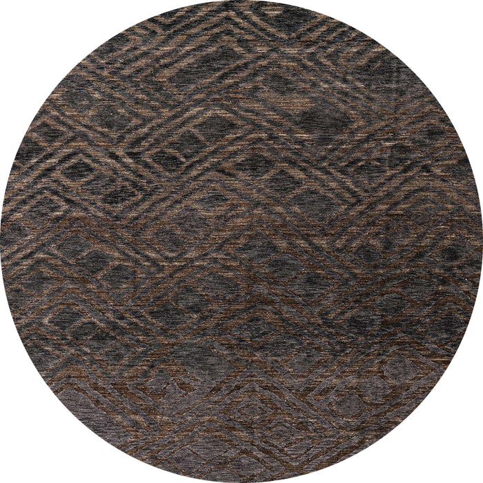 Round Abstract Puce Purple Modern Rug, abs4888