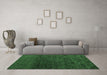 Machine Washable Abstract Emerald Green Modern Area Rugs in a Living Room,, wshabs4888emgrn