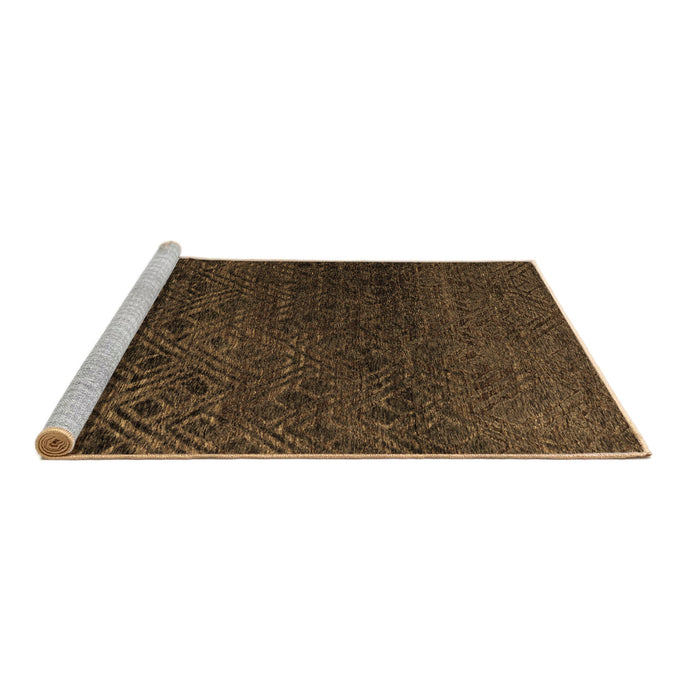 Sideview of Machine Washable Abstract Brown Modern Rug, wshabs4888brn