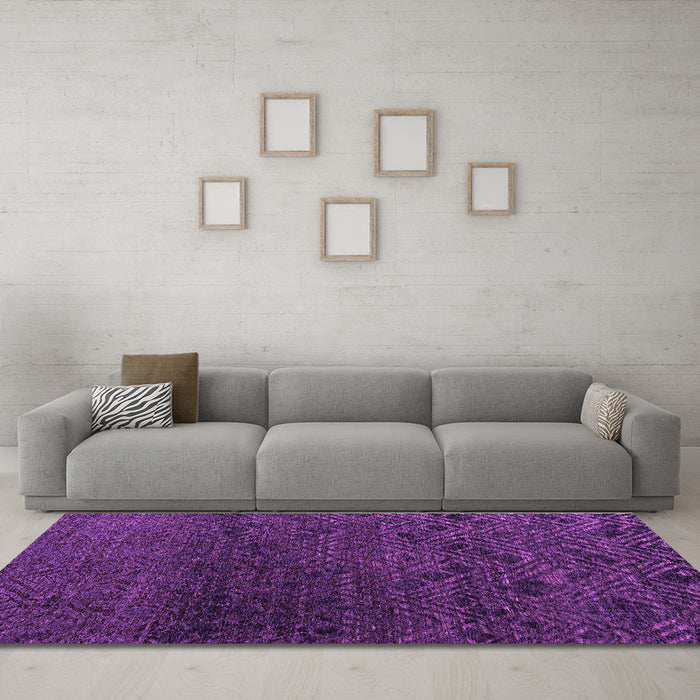 Machine Washable Abstract Purple Modern Area Rugs in a Living Room, wshabs4888pur