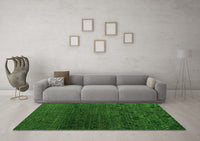 Machine Washable Abstract Green Modern Rug, wshabs4888grn