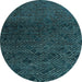 Round Abstract Light Blue Modern Rug, abs4888lblu