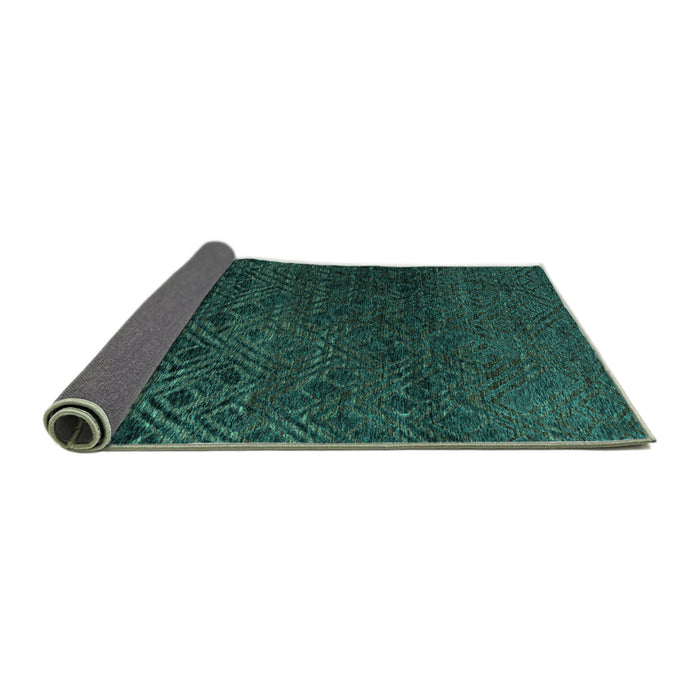 Sideview of Abstract Turquoise Modern Rug, abs4888turq