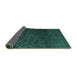 Sideview of Abstract Turquoise Modern Rug, abs4888turq