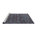 Sideview of Machine Washable Abstract Slate Blue Grey Blue Rug, wshabs4889