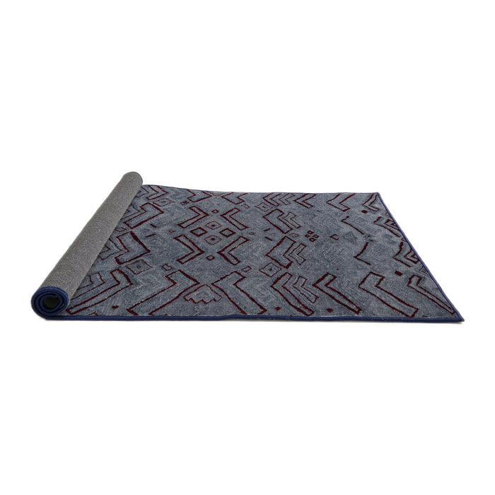 Sideview of Abstract Slate Blue Grey Modern Rug, abs4889