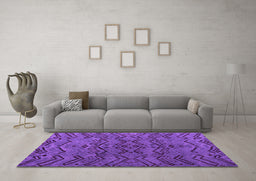Machine Washable Abstract Purple Modern Area Rugs in a Living Room, wshabs4889pur
