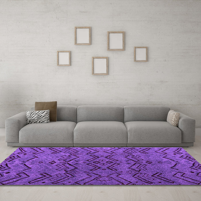 Machine Washable Abstract Purple Modern Area Rugs in a Living Room, wshabs4889pur