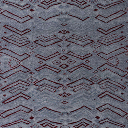 Square Abstract Slate Blue Grey Modern Rug, abs4889