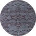 Round Machine Washable Abstract Slate Blue Grey Blue Rug, wshabs4889