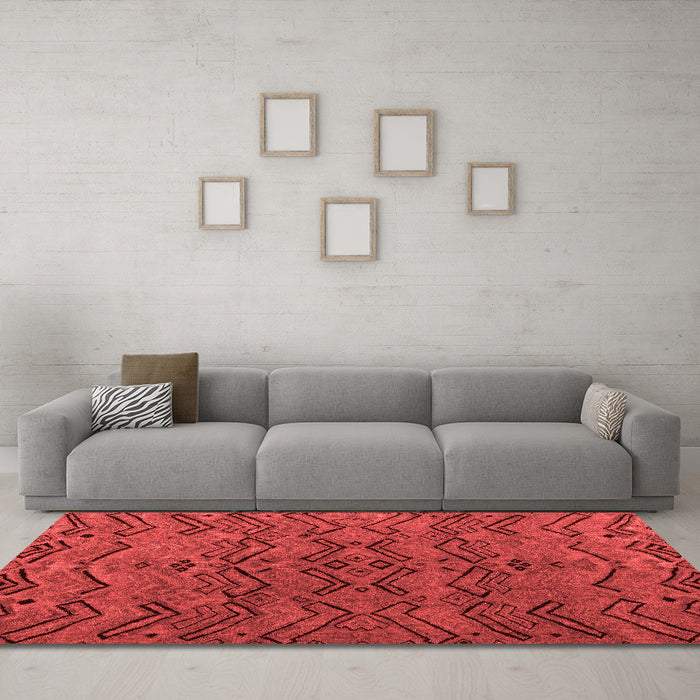 Modern Red Washable Rugs