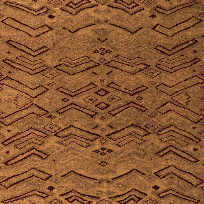 Square Machine Washable Abstract Orange Modern Area Rugs, wshabs4889org