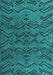 Machine Washable Abstract Turquoise Modern Area Rugs, wshabs4889turq