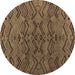 Round Abstract Brown Modern Rug, abs4889brn