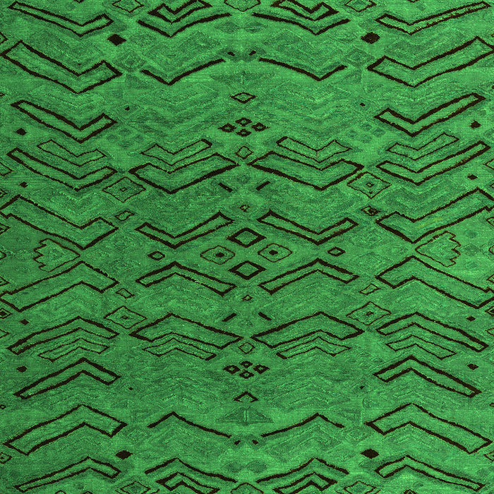 Square Machine Washable Abstract Green Modern Area Rugs, wshabs4889grn