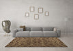 Machine Washable Abstract Brown Modern Rug in a Living Room,, wshabs4889brn