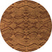 Round Abstract Orange Modern Rug, abs4889org