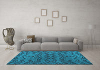 Machine Washable Abstract Light Blue Modern Rug, wshabs4889lblu