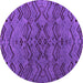 Round Abstract Purple Modern Rug, abs4889pur