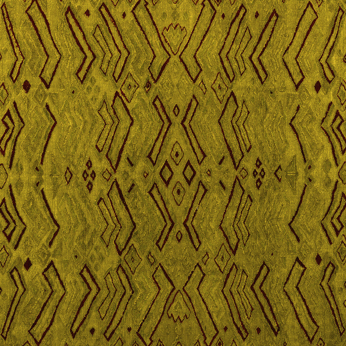 Square Machine Washable Abstract Yellow Modern Rug, wshabs4889yw