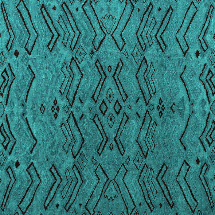 Square Machine Washable Abstract Turquoise Modern Area Rugs, wshabs4889turq