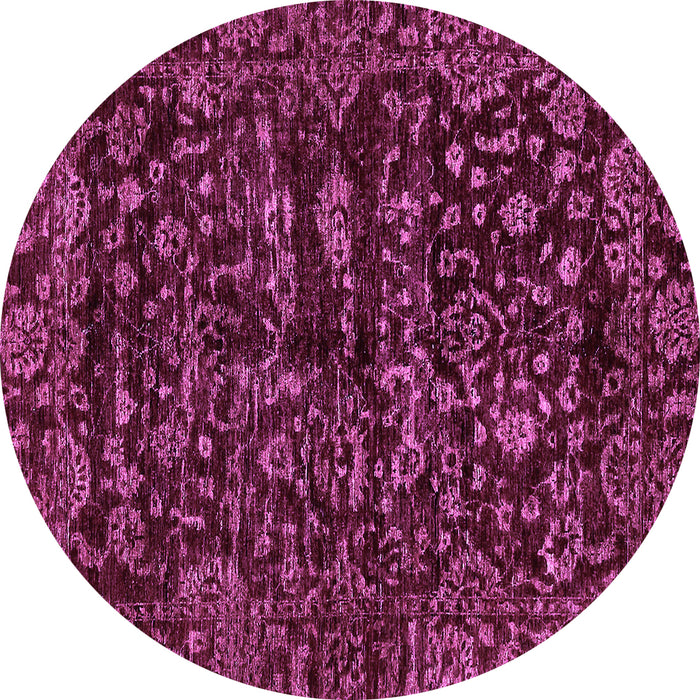 Round Machine Washable Abstract Purple Modern Area Rugs, wshabs488pur