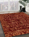 Machine Washable Abstract Red Rug in a Family Room, wshabs488