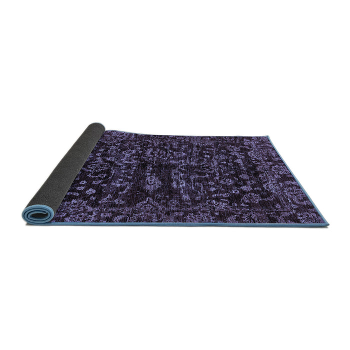 Sideview of Abstract Blue Modern Rug, abs488blu