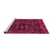 Sideview of Machine Washable Abstract Pink Modern Rug, wshabs488pnk