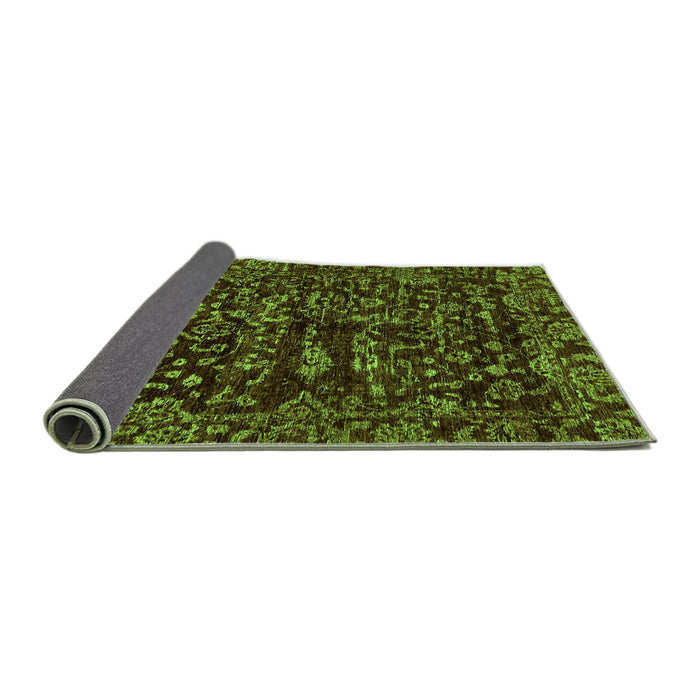 Sideview of Abstract Green Modern Rug, abs488grn