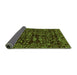 Sideview of Abstract Green Modern Rug, abs488grn