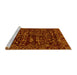 Sideview of Machine Washable Abstract Yellow Modern Rug, wshabs488yw