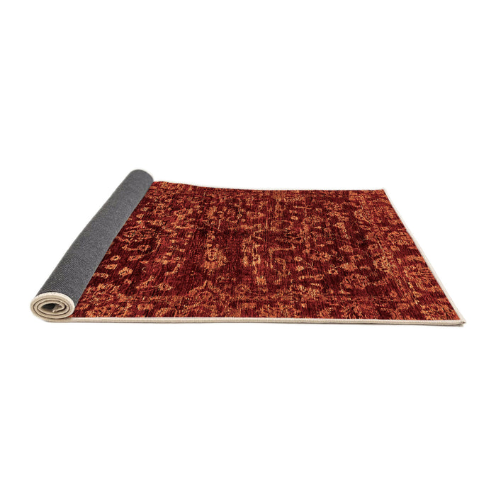 Sideview of Abstract Orange Modern Rug, abs488org