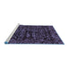 Sideview of Machine Washable Abstract Blue Modern Rug, wshabs488blu