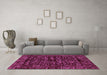 Machine Washable Abstract Purple Modern Area Rugs in a Living Room, wshabs488pur