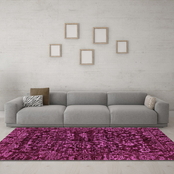Machine Washable Abstract Purple Modern Area Rugs in a Living Room, wshabs488pur