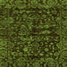 Square Machine Washable Abstract Green Modern Area Rugs, wshabs488grn