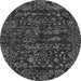 Round Abstract Gray Modern Rug, abs488gry