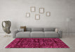 Machine Washable Abstract Pink Modern Rug in a Living Room, wshabs488pnk