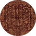 Round Abstract Brown Modern Rug, abs488brn